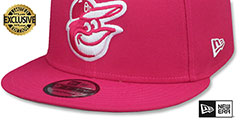 Orioles TEAM-BASIC SNAPBACK Beetroot-White Hat by New Era - 4th View