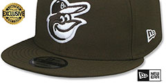 Orioles TEAM-BASIC SNAPBACK Brown-White Hat by New Era - 4th View