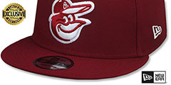 Orioles TEAM-BASIC SNAPBACK Burgundy-White Hat by New Era - 4th View