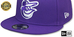 Orioles TEAM-BASIC SNAPBACK Purple-White Hat by New Era - 4th View