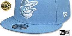 Orioles TEAM-BASIC SNAPBACK Sky-White Hat by New Era - 4th View