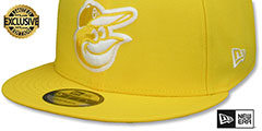 Orioles TEAM-BASIC SNAPBACK Yellow-White Hat by New Era - 4th View