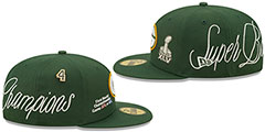 Packers HISTORIC CHAMPIONS Green Fitted Hat by New Era - 4th View