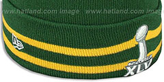 Packers SUPER BOWL XLV Green Knit Beanie Hat by New Era - 4th View