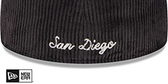 Padres LETTERMAN PIN CORDUROY Brown Fitted Hat by New Era - 4th View