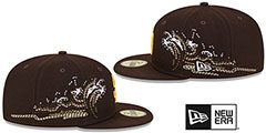 Padres TONAL WAVE Brown Fitted Hat by New Era - 4th View