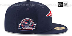 Patriots 4X TITLES SIDE-PATCH Navy Fitted Hat by New Era - 4th View