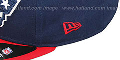 Patriots RALLYMARK SNAPBACK Navy-Red Hat by New Era - 4th View