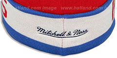 Patriots THE-BUTTON Knit Beanie Hat by Michell and Ness - 4th View