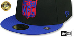 Patriots THROWBACK NFL SHIELD-BASIC Black-Royal Fitted Hat by New Era - 4th View