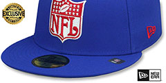 Patriots THROWBACK NFL SHIELD-BASIC Royal Fitted Hat by New Era - 4th View