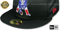 Patriots THROWBACK SATIN BASIC Black Fitted Hat by New Era - 4th View