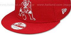 Patriots THROWBACK TEAM-BASIC SNAPBACK Red-White Hat by New Era - 4th View