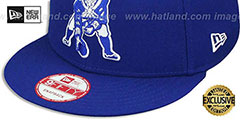 Patriots THROWBACK TEAM-BASIC SNAPBACK Royal-White Hat by New Era - 4th View