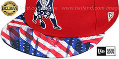 Patriots THROWBACK USA WAVING-FLAG Red Fitted Hat by New Era - 4th View