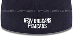 Pelicans INAUGURAL FLEUR-DE-LIS Navy Fitted Hat by New Era - 4th View