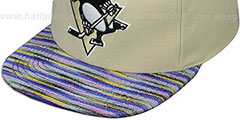 Penguins KNIT-WEAVE SNAPBACK Cream-Multi Hat by Mitchell and Ness - 4th View