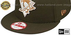 Penguins TEAM-BASIC SNAPBACK Brown-Wheat Hat by New Era - 4th View