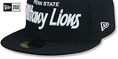 Penn State NCAA TEAM-SCRIPT Navy Fitted Hat by New Era - 4th View