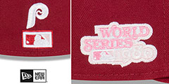 Phillies LOGO BLOOM SIDE-PATCH Burgundy-Pink Fitted Hat by New Era - 4th View