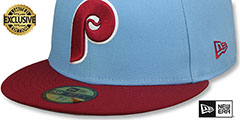 Phillies COOPERPACK Sky-Burgundy Fitted Hat by New Era - 4th View