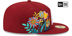 Phillies GROOVY Burgundy Fitted Hat by New Era - 4th View