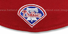 Phillies SCRIPT-PUNCH Red-Royal Fitted Hat by New Era - 4th View