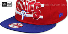 Phillies WORDSTRIPE SNAPBACK Red-Royal Hat by New Era - 4th View