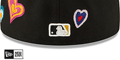 Pirates CHAIN STITCH HEARTS Black Fitted Hat by New Era - 4th View