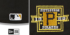 Pirates METALLIC LOGO SIDE-PATCH Black Fitted Hat by New Era - 4th View