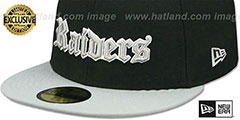 Raiders GOTHIC TEAM-BASIC Black-Grey Fitted Hat by New Era - 4th View