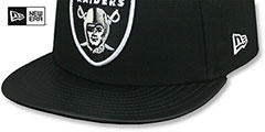 Raiders LEATHER VIZE TEAM-BASIC Black-White Fitted Hat by New Era - 4th View