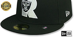 Raiders NFL LIGATURE Black Fitted Hat by New Era - 4th View