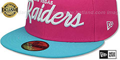 Raiders MIAMI VICE SCRIPT Beetroot-Blue Fitted Hat by New Era - 4th View