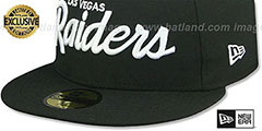 Raiders NFL TEAM-SCRIPT Black Fitted Hat by New Era - 4th View