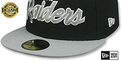 Raiders NFL TEAM-SCRIPT Black-Grey Fitted Hat by New Era - 4th View