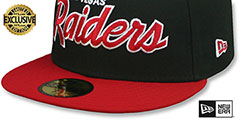 Raiders NFL TEAM-SCRIPT Black-Red Fitted Hat by New Era - 4th View