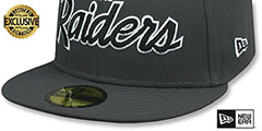 Raiders NFL TEAM-SCRIPT Charcoal Fitted Hat by New Era - 4th View