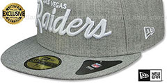 Raiders NFL TEAM-SCRIPT Heather Grey Fitted Hat by New Era - 4th View