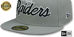 Raiders NFL TEAM-SCRIPT Light Grey Fitted Hat by New Era - 4th View