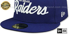 Raiders NFL TEAM-SCRIPT Dark Royal Fitted Hat by New Era - 4th View