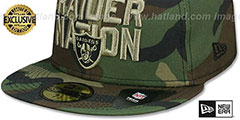 Raiders RAIDER-NATION Army Camo-Tan Fitted Hat by New Era - 4th View