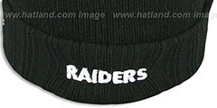 Raiders SUPER BOWL PATCHES Black Knit Beanie Hat by New Era - 4th View