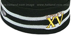 Raiders SUPER BOWL XV Black Knit Beanie Hat by New Era - 4th View