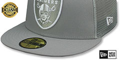 Raiders TEAM-BASIC TRUCKER Grey-White Fitted Hat by New Era - 4th View