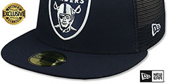 Raiders TEAM-BASIC TRUCKER Navy-White Fitted Hat by New Era - 4th View