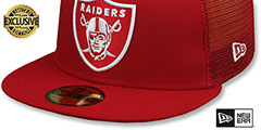 Raiders TEAM-BASIC TRUCKER Red-White Fitted Hat by New Era - 4th View