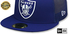 Raiders TEAM-BASIC TRUCKER Royal-White Fitted Hat by New Era - 4th View