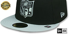 Raiders THROWBACK NFL SHIELD-BASIC Black-Grey Fitted Hat by New Era - 4th View