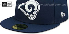 Rams NFL TEAM-BASIC Navy-White Fitted Hat by New Era - 4th View